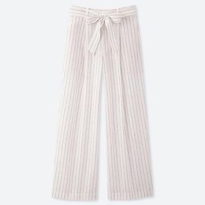 Uniqlo Linen Cotton Paperbag Tie Waist Pants